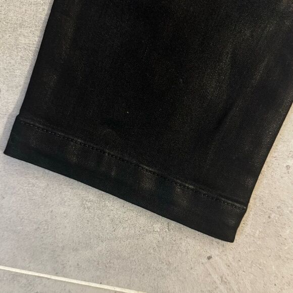 PAIGE Mayslie Straight Ankle Pants in Black Fog Luxe Coating - Size 30 - Picture 8 of 16